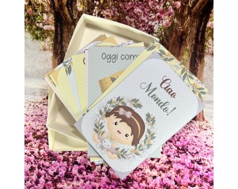 Set carte traguardi del bebè 22 cartoline illustrate per il primo anno del tuo bambino o bambina milestone cards personalizzate baby