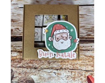 Scatola con 9 cioccolatini cremini assortiti personalizzati per Natale disegno diverso a scelta su ogni cioccolatino scatolina di cartone personalizzata regalo natalizio