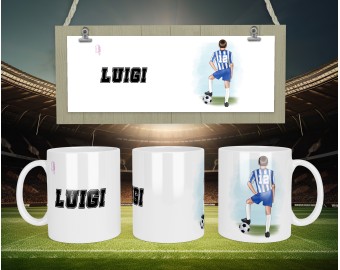 Tazza giocatore di calcio personalizzata con nome e numero idea regalo appassionato di calcio ragazzo tifoso calciatore