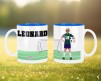 Set coordinato Calcio bambini, Borraccia, Portamerenda, Zainetto, Tovaglietta, Tazza in plastica personalizzati con nome e numero