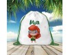 Set coordinato tenero alieno bambina hawaiana, Borraccia, Portamerenda, Zainetto, Tovaglietta, Tazza in plastica personalizzati con nome