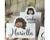 Set di segnaposto personalizzati con nome e caricatura in cartoncino per eventi matrimonio comunione cresima battesimo compleanno nozze oro argento