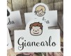 Set di segnaposto personalizzati con nome e caricatura in cartoncino per eventi matrimonio comunione cresima battesimo compleanno nozze oro argento