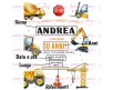 Set da 10 inviti con busta tema ruspe camion gru bambini personalizzati 13x18 per compleanno partecipazione party kit busta bianca cantiere