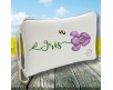 Pochette bustina astuccio personalizzato con fiore e nome farfalla o ape idea regalo amica sorella testimone damigella mamma nonna zia