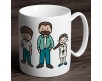 Tazza mug personalizzata famiglia caricatura personaggi divertenti scritta nomi personalizzati idea regalo festa mamma papà nonni