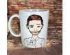 Tazza mug personalizzata con ritratto caricaturale di ragazzo e nome idea regalo compleanno anniversario festa del papà amico fratello