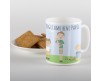 Tazza mug personalizzata con ritratto caricaturale stilizzato del papà con i bambini e frase personalizzata idea regalo festa del papà