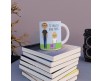 Tazza mug personalizzata con ritratto caricaturale stilizzato del papà con i bambini e frase personalizzata idea regalo festa del papà