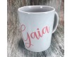 Tazza mug personalizzata con ritratto caricaturale di ragazza e nome idea regalo compleanno anniversario festa della mamma amica sorella