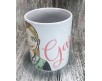 Tazza mug personalizzata con ritratto caricaturale di ragazza e nome idea regalo compleanno anniversario festa della mamma amica sorella