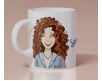 Tazza mug personalizzata con ritratto caricaturale di ragazza e nome idea regalo compleanno anniversario festa della mamma amica sorella